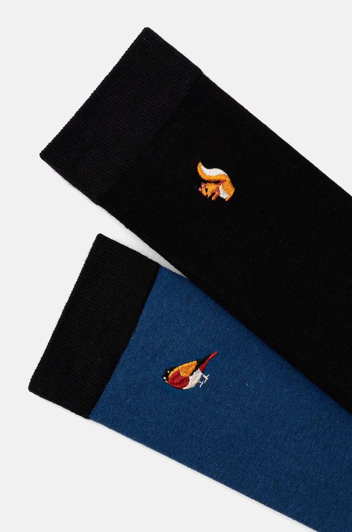 Skarpetki bawełniane męskie z ozdobnym haftem z motywem zwierzęcym (2-pack) kolor multicolor RW24.LGM614 multicolor RW24