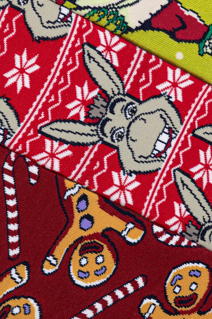 Skarpetki bawełniane męskie świąteczne Shrek (3-pack) kolor multicolor RW24.LGM950 multicolor RW24