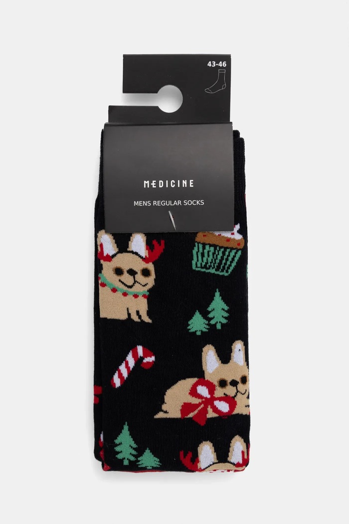 Skarpetki bawełniane męskie świąteczne (2-pack) kolor multicolor multicolor RW24.LGMB21
