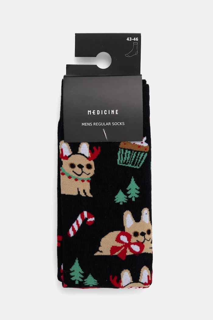 Skarpetki bawełniane męskie świąteczne (2-pack) kolor multicolor multicolor RW24.LGMB21