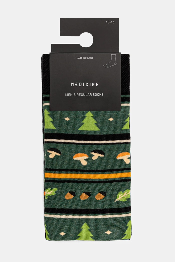 Odzież Skarpetki bawełniane męskie wzorzyste (2-pack) kolor multicolor RW24-LGMB26 multicolor