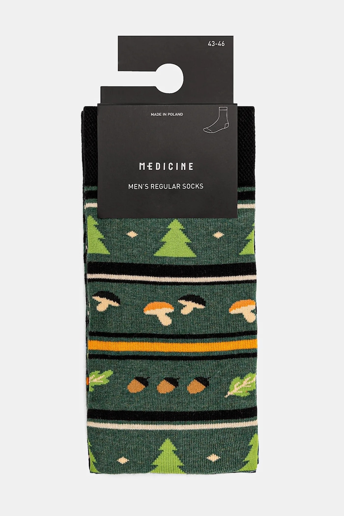 Odzież Skarpetki bawełniane męskie wzorzyste (2-pack) kolor multicolor RW24-LGMB26 multicolor