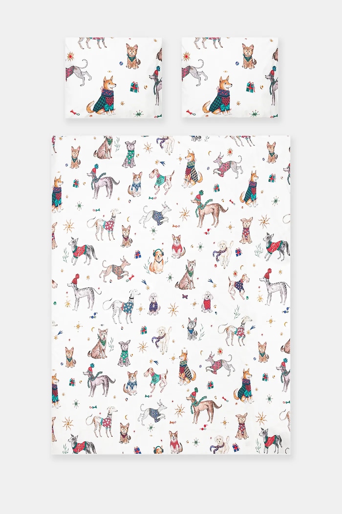 Komplet pościeli bawełnianej świątecznej w psy 200 x 200 cm kolor multicolor multicolor RW24-PCU902