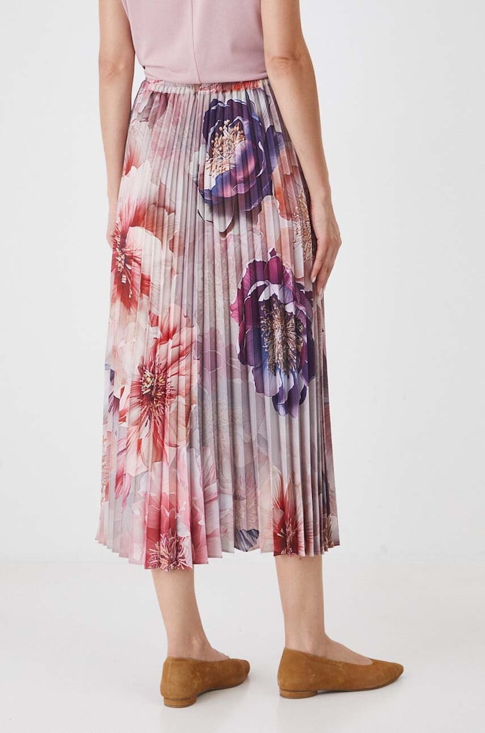 Spódnica damska maxi w kwiaty kolor beżowy RW24-SDD401 beżowy