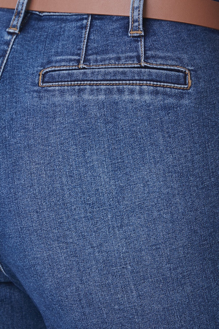 Jeansy damskie carrot z paskiem kolor niebieski niebieski RW24-SJD506