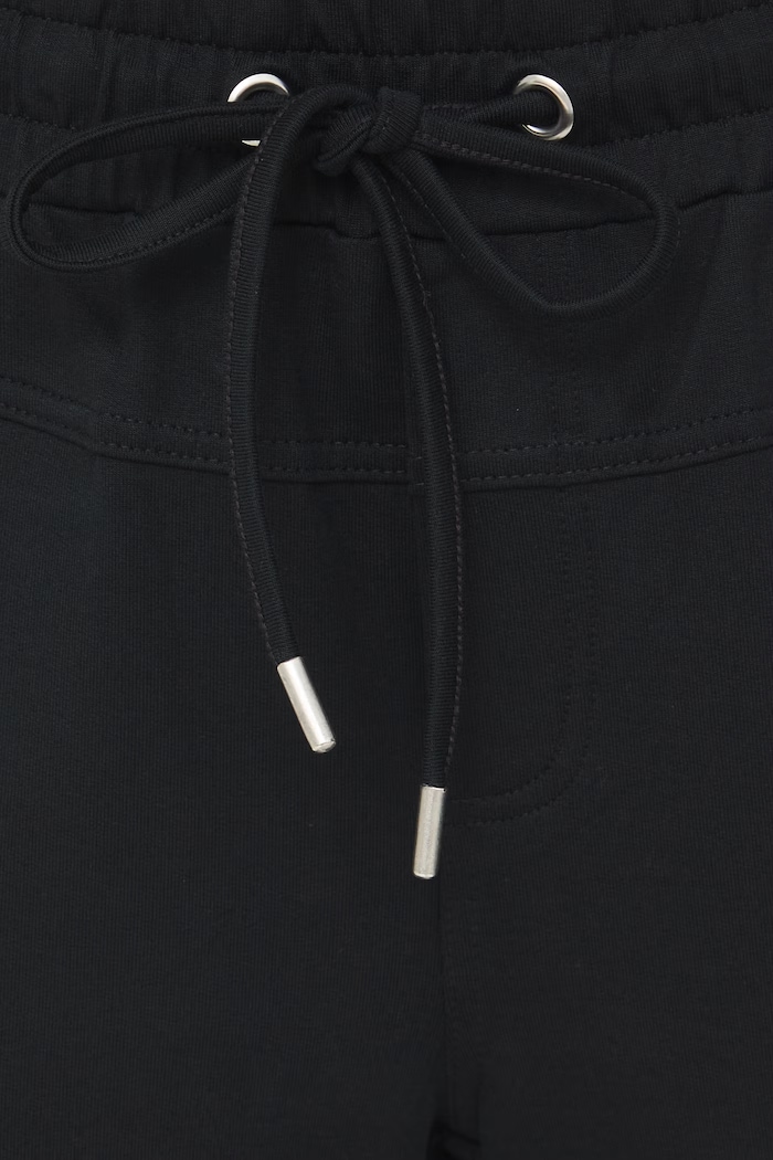 Spodnie dresowe damskie bawełniane z elastanem gładkie RW24-SPD010 czarny