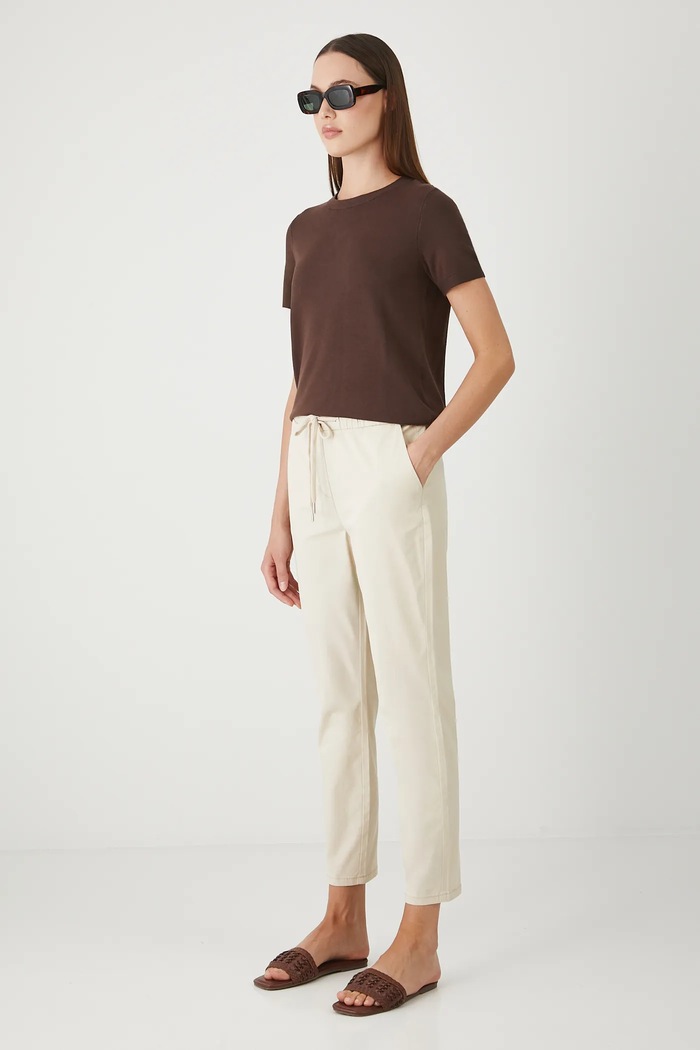 Medicine spodnie chinos damskie bawełniane z elastanem RW24-SPD011 beżowy RW24