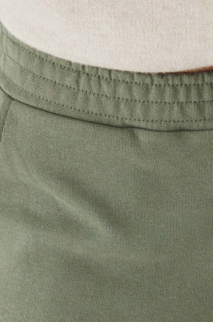 Spodnie dresowe bawełniane damskie wide leg kolor zielony zielony RW24-SPD306