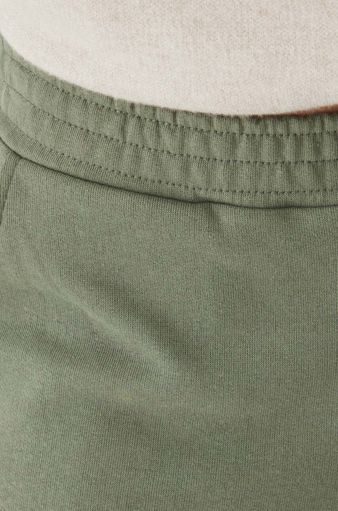 Spodnie dresowe bawełniane damskie wide leg kolor zielony zielony RW24-SPD306