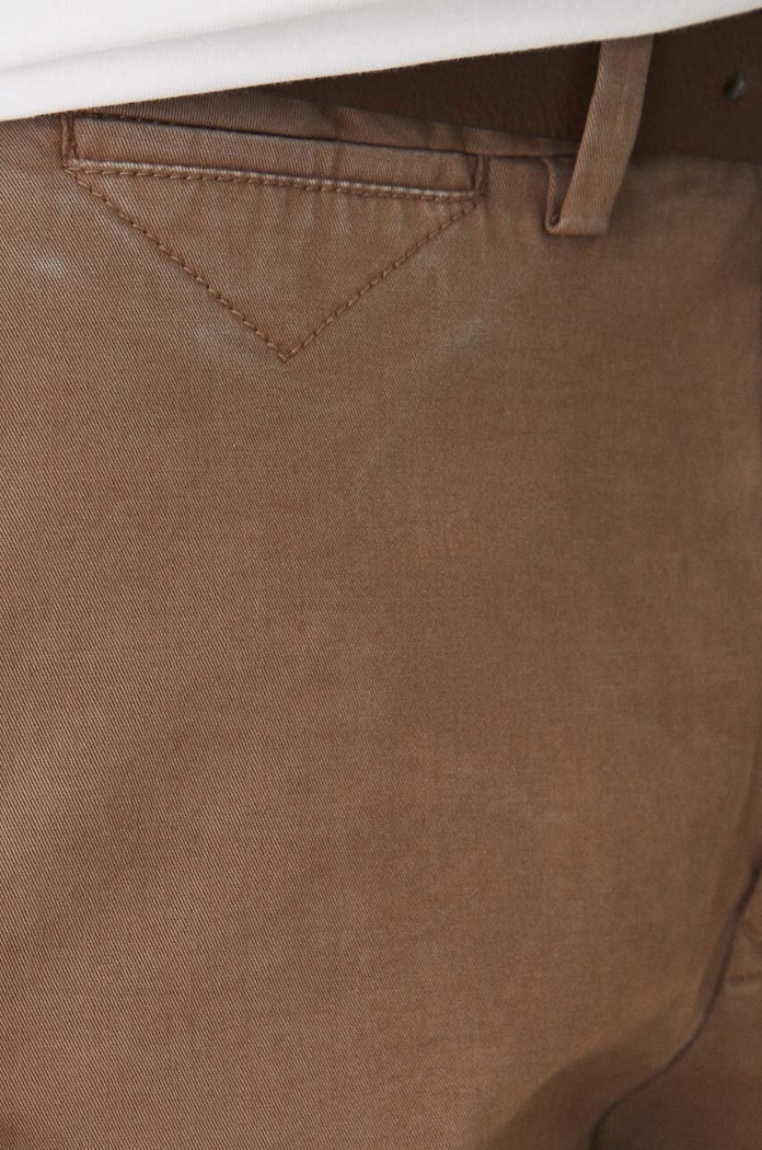 Spodnie męskie tapered gładkie kolor brązowy brązowy RW24.SPM031