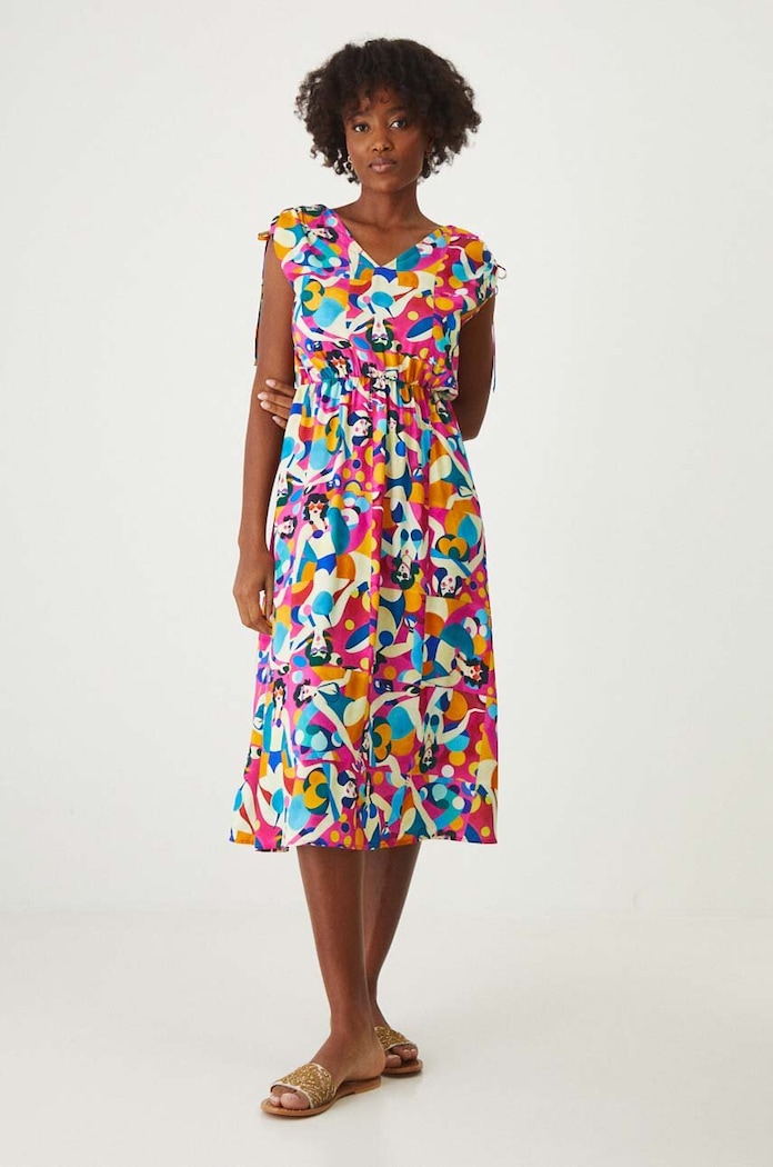 Sukienka damska midi z kolekcji Magia Miejsc kolor RW24-SUD154 multicolor RW24