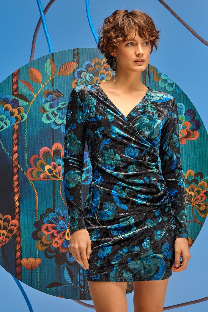 Sukienka damska mini z kolekcji Karolina Matyjaszkowicz x Medicine kolor multicolor z elastanem multicolor RW24-SUDB54