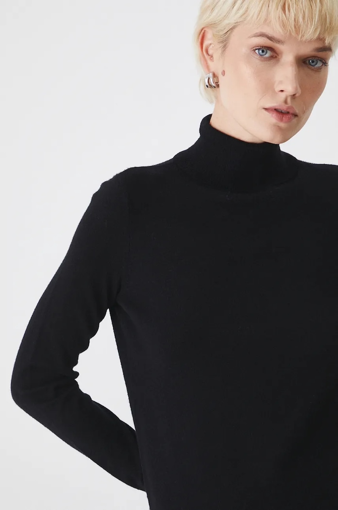 Sweter damski gładki kolor czarny RW24-SWD072 czarny