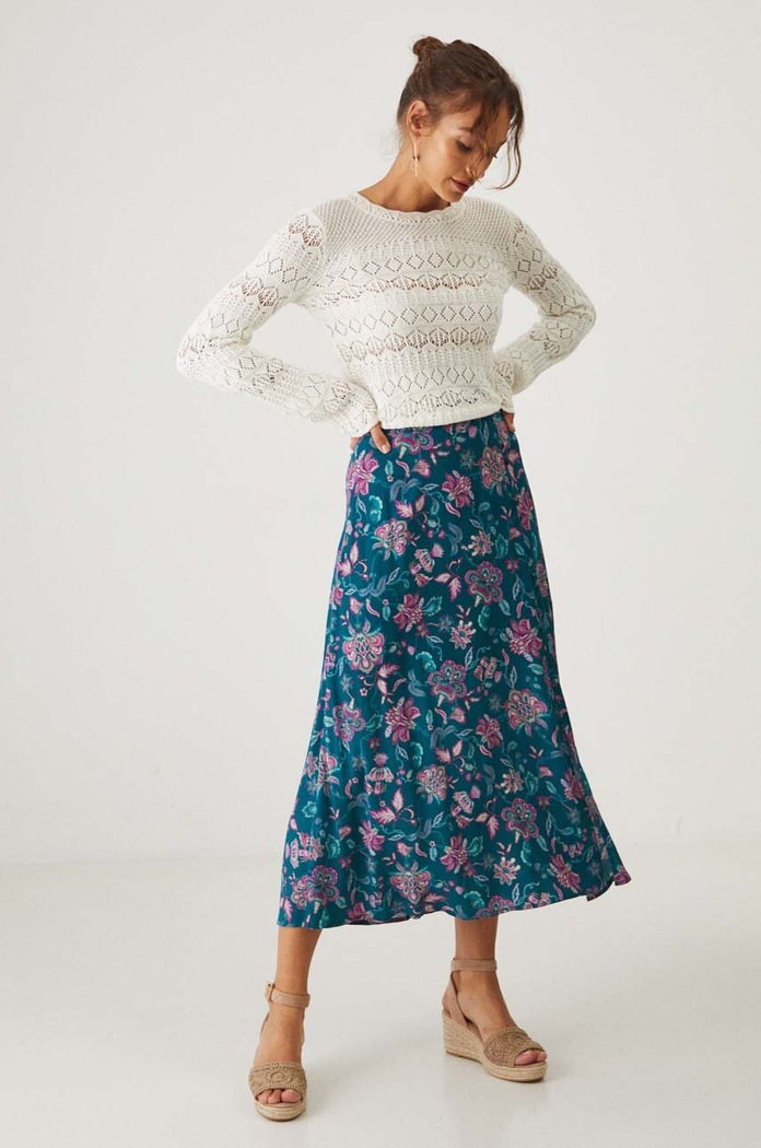 Sweter bawełniany damski ażurowy kolor beżowy RW24-SWD202 beżowy RW24