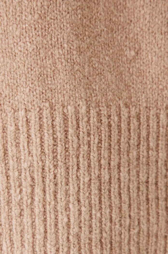 Sweter z domieszką wełny damski kolor beżowy RW24-SWD605 beżowy