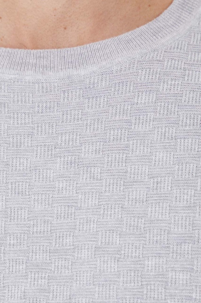 Sweter męski z fakturą kolor szary RW24-SWM042