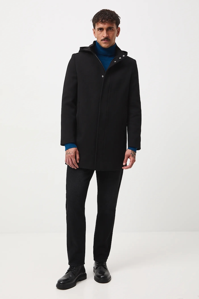 Sweter męski z golfem gładki RW24-SWM051 niebieski RW24