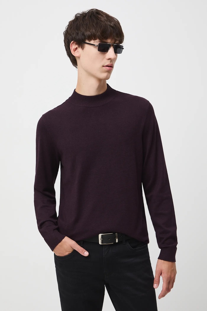 Sweter męski melanżowy kolor fioletowy pozostałe fioletowy RW24-SWM052