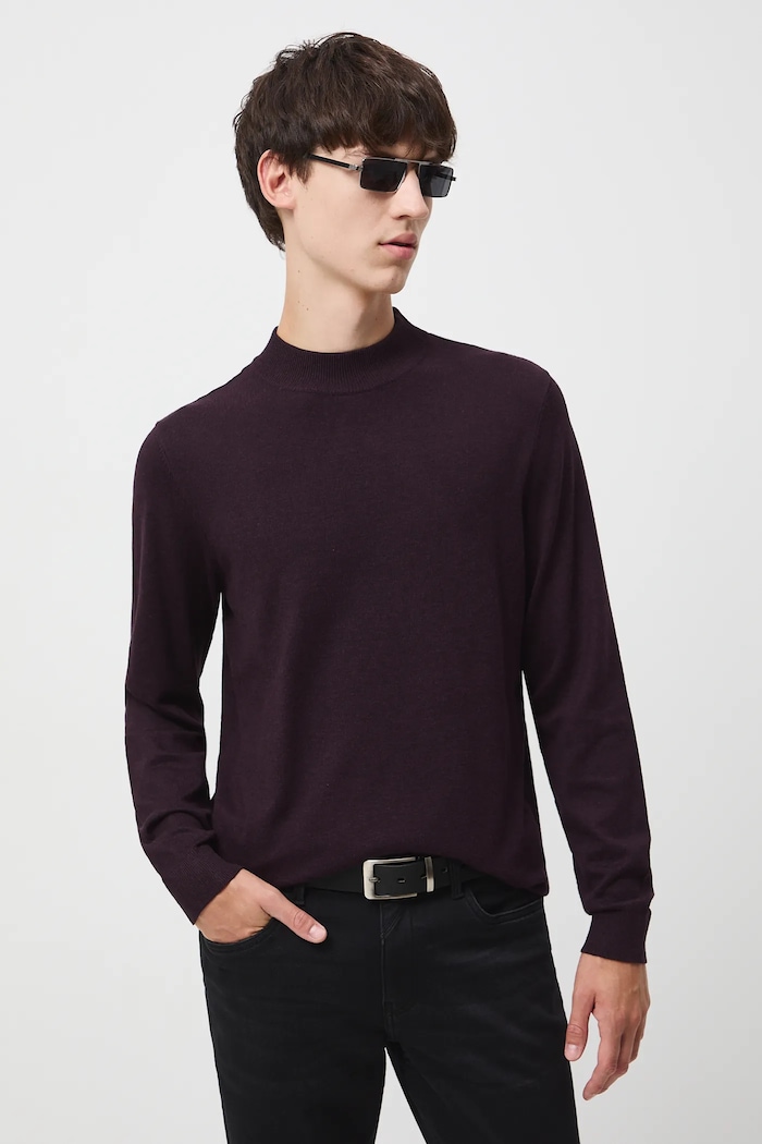 Sweter męski melanżowy kolor fioletowy pozostałe fioletowy RW24-SWM052
