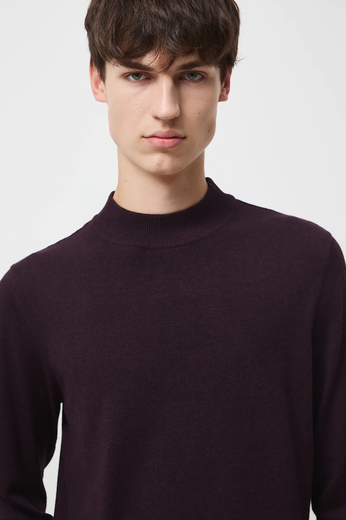 Sweter męski melanżowy kolor fioletowy fioletowy RW24-SWM052
