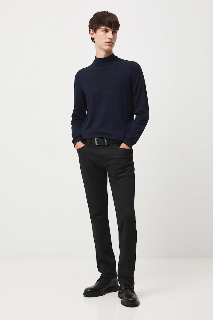 Sweter męski melanżowy kolor granatowy RW24-SWM052 granatowy RW24