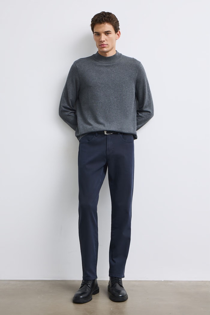 Sweter męski z wiskozą RW24-SWM052 szary RW24