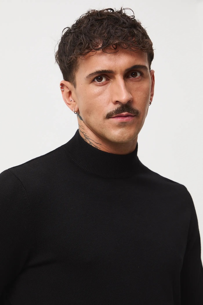 Sveter pánsky čierna farba čierna RW24-SWM052