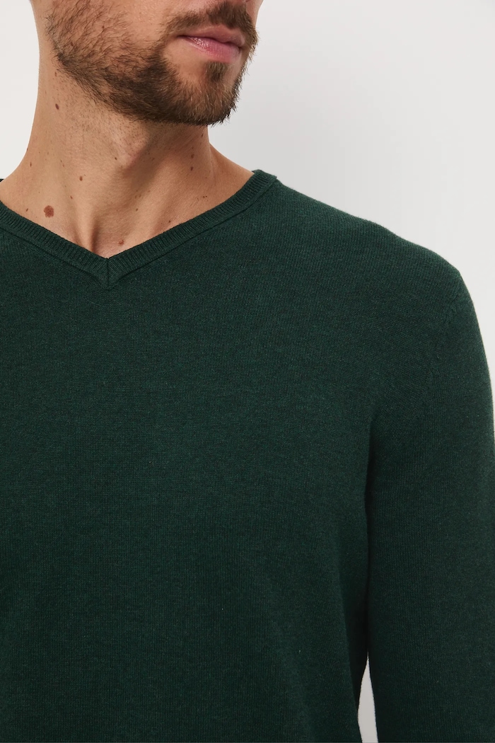 Sweter bawełniany męski kolor zielony RW24-SWM090 zielony