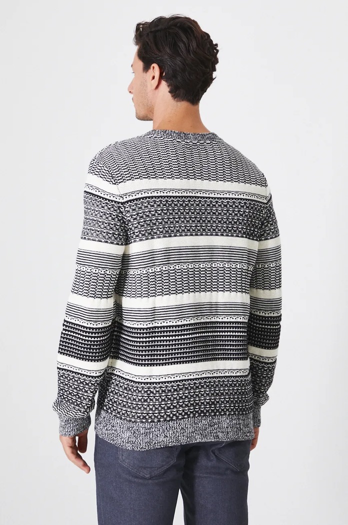 Odzież Sweter bawełniany męski żakardowy kolor multicolor RW24-SWM910 multicolor