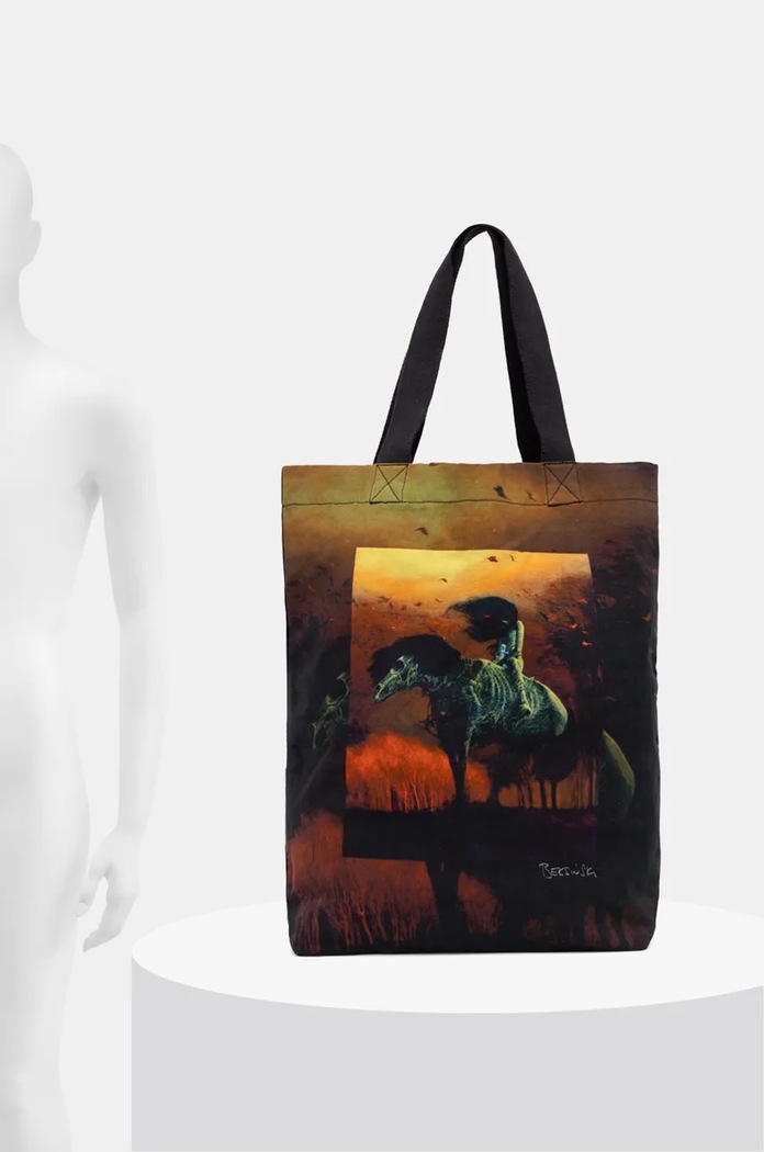 Bavlněná taška z kolekce Zdzisław Beksiński x Medicine černá barva RW24-TCM850