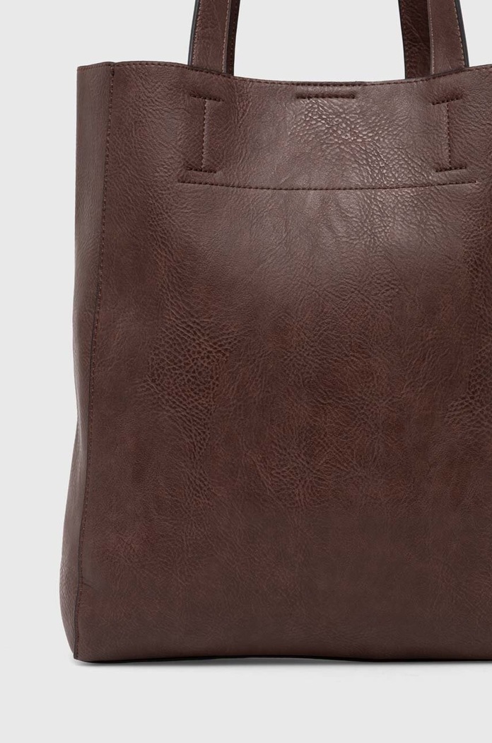 Doplňky Kabelka dámská shopper z eko-kůže hnědá barva RW24-TOD102 hnědá