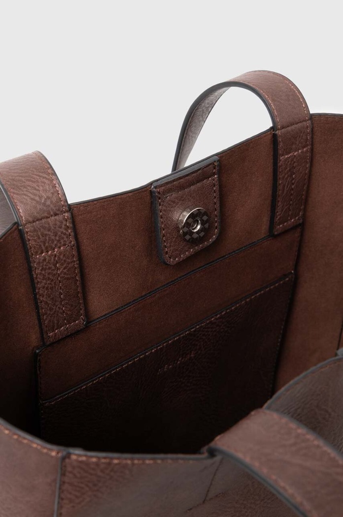 Kabelka dámská shopper z eko-kůže hnědá barva RW24-TOD102 hnědá