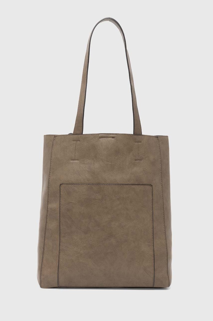 Kabelka dámská shopper z eko-kůže zelená barva bez popruhu zelená RW24-TOD102