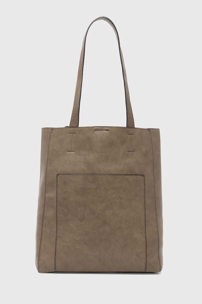 Kabelka dámská shopper z eko-kůže zelená barva bez popruhu zelená RW24-TOD102