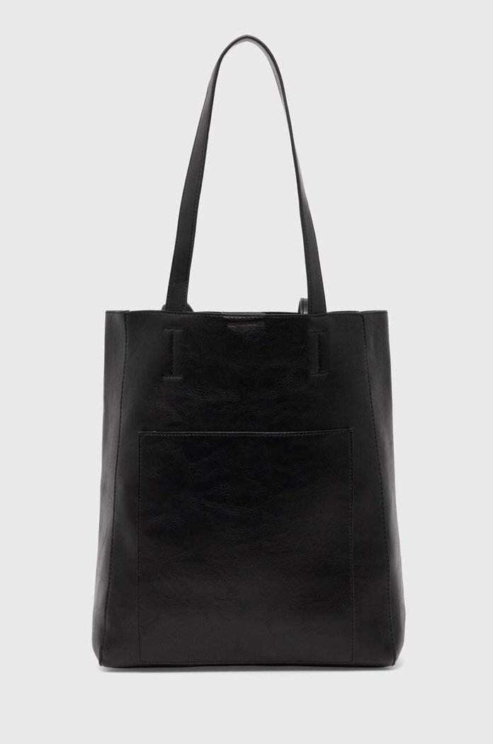 Kabelka dámská shopper z eko-kůže černá barva bez popruhu černá RW24-TOD102