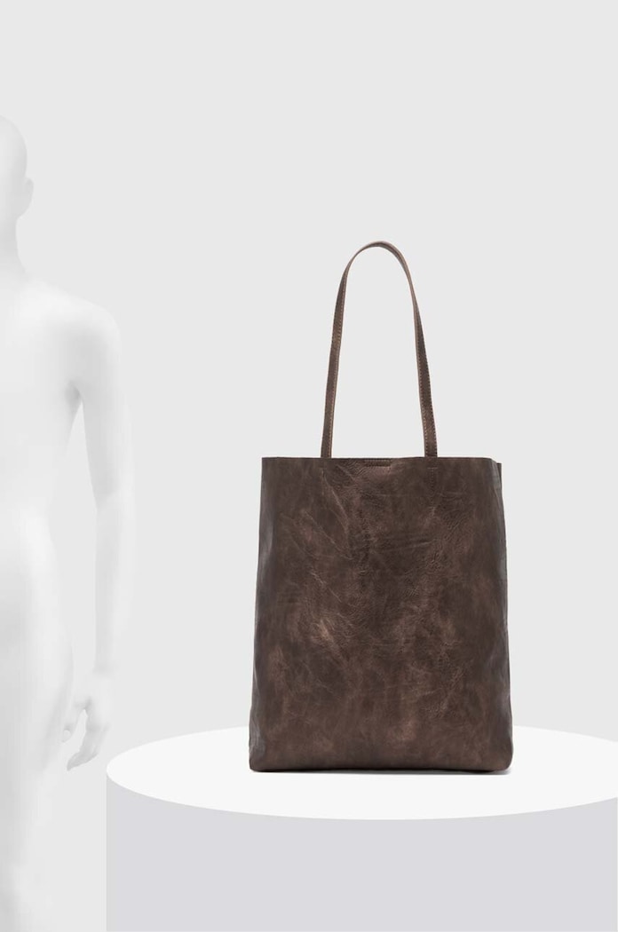Torebka damska typu tote z imitacji skóry kolor brązowy RW24-TOD104