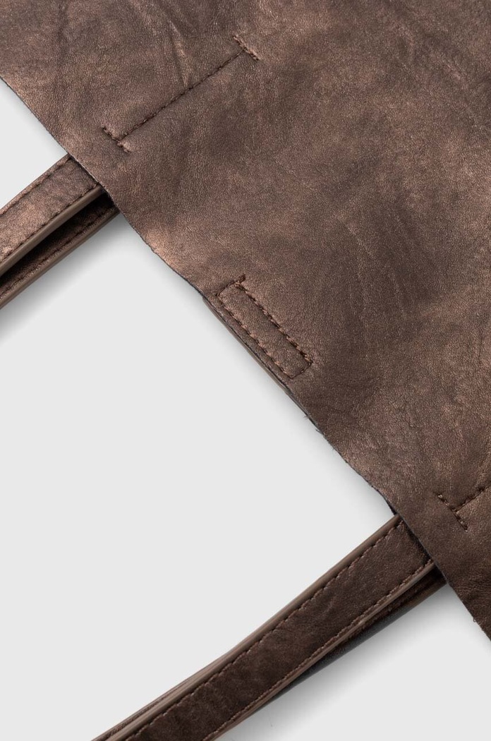 Torebka damska typu tote z imitacji skóry kolor brązowy RW24-TOD104 brązowy