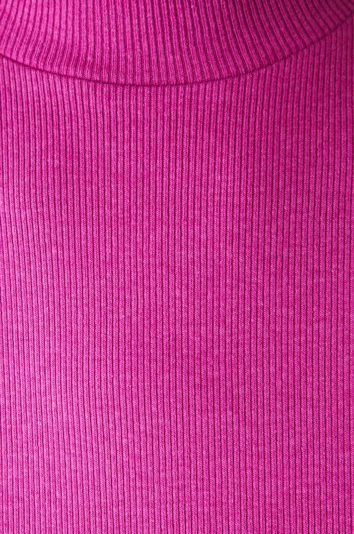T-shirt damski prążkowany kolor fioletowy RW24-TSD042 fioletowy