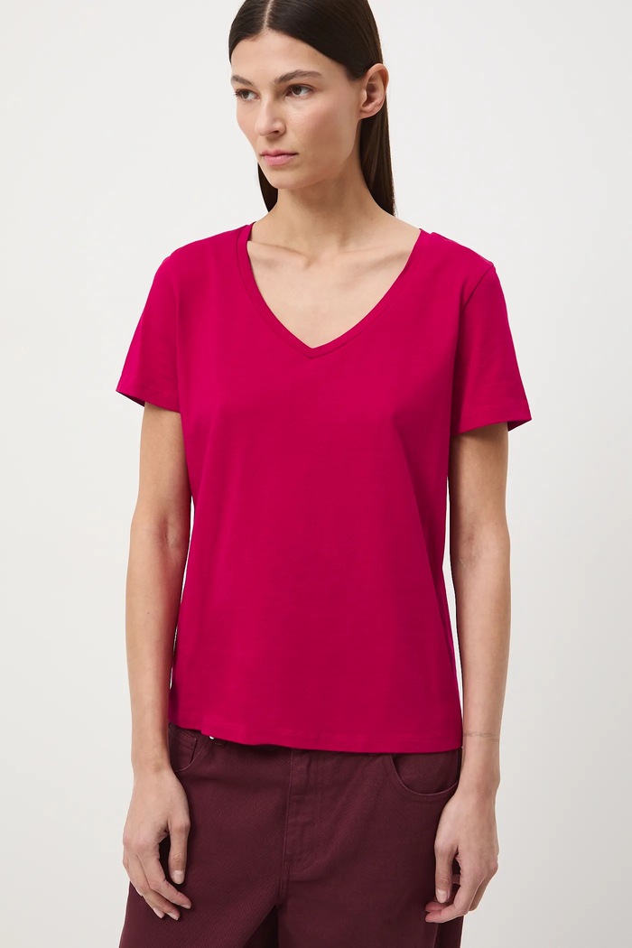 T-shirt bawełniany damski RW24-TSD043 czerwony RW24