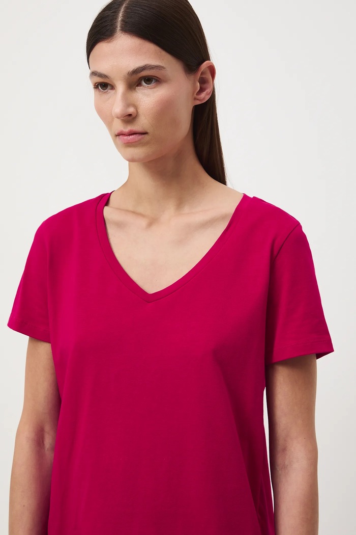 T-shirt bawełniany damski czerwony RW24-TSD043