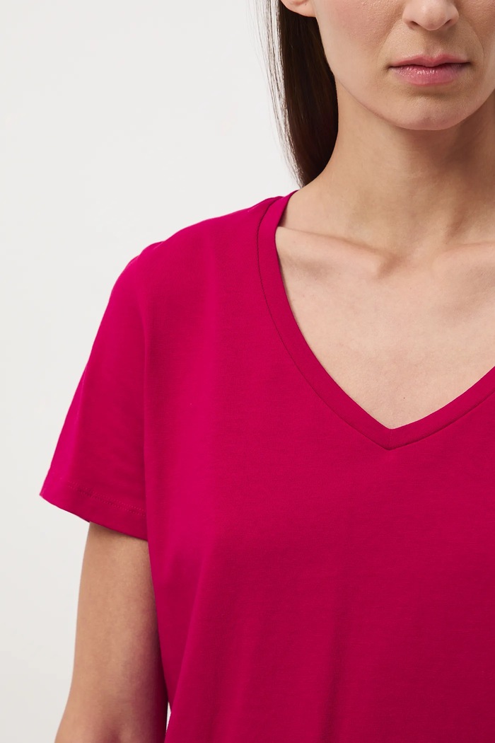 T-shirt bawełniany damski RW24-TSD043 czerwony