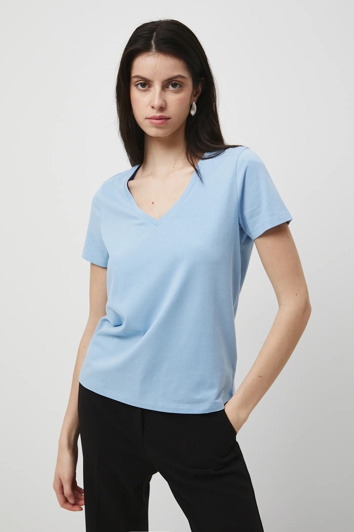 Medicine t-shirt z elastanem niebieski RW24-TSD043