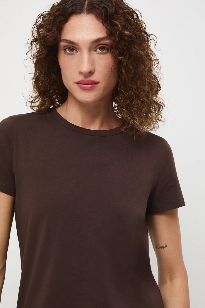 Medicine t-shirt z elastanem brązowy RW24-TSD062