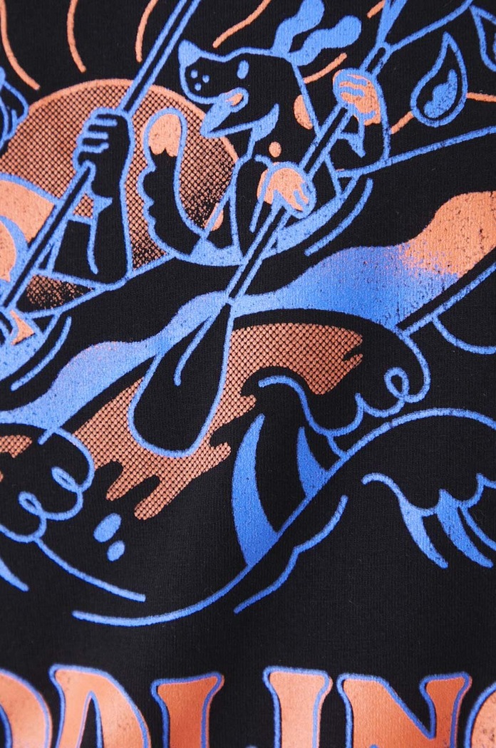 T-shirt bawełniany damski z domieszką elastanu z nadrukiem czarny RW24-TSD172