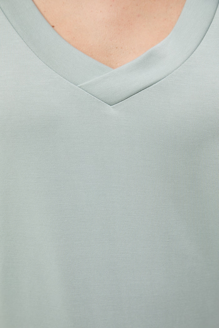 T-shirt basic damski z modalem RW24-TSD404 zielony