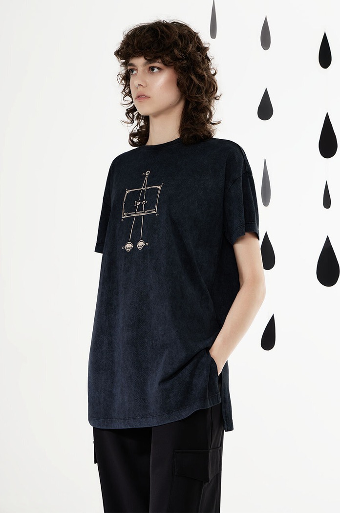 T-shirt bawełniany damski – Medicine z okazji roku Miłosza, kolor czarny okrągły czarny RW24-TSD650