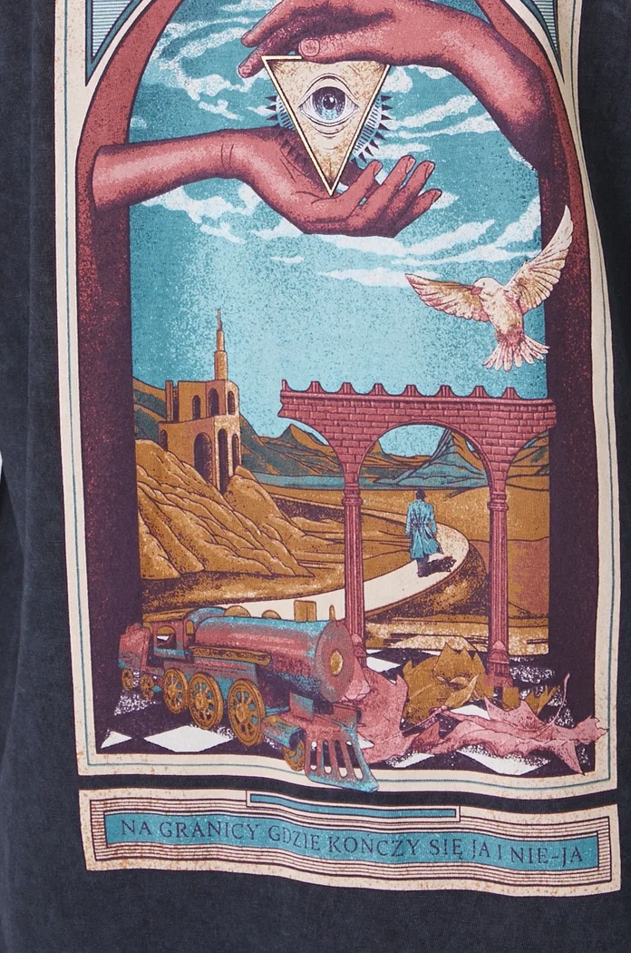 T-shirt bawełniany damski – Medicine z okazji roku Miłosza, kolor czarny RW24-TSD650