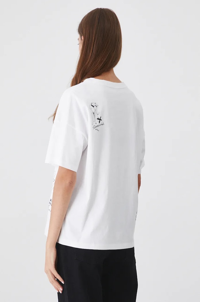 T-shirt bawełniany damski – Medicine z okazji roku Miłosza, kolor biały biały RW24-TSD654