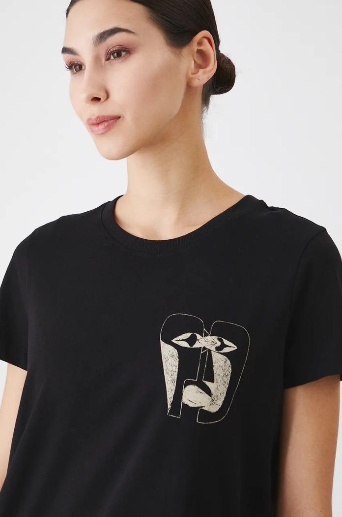 T-shirt damski z kolekcji Zdzisław Beksiński x Medicine kolor czarny RW24-TSD850 czarny