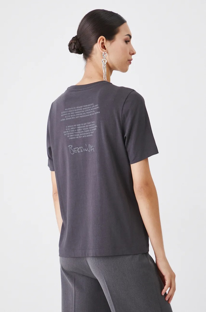 T-shirt damski z kolekcji Zdzisław Beksiński x Medicine kolor szary RW24-TSD858 szary